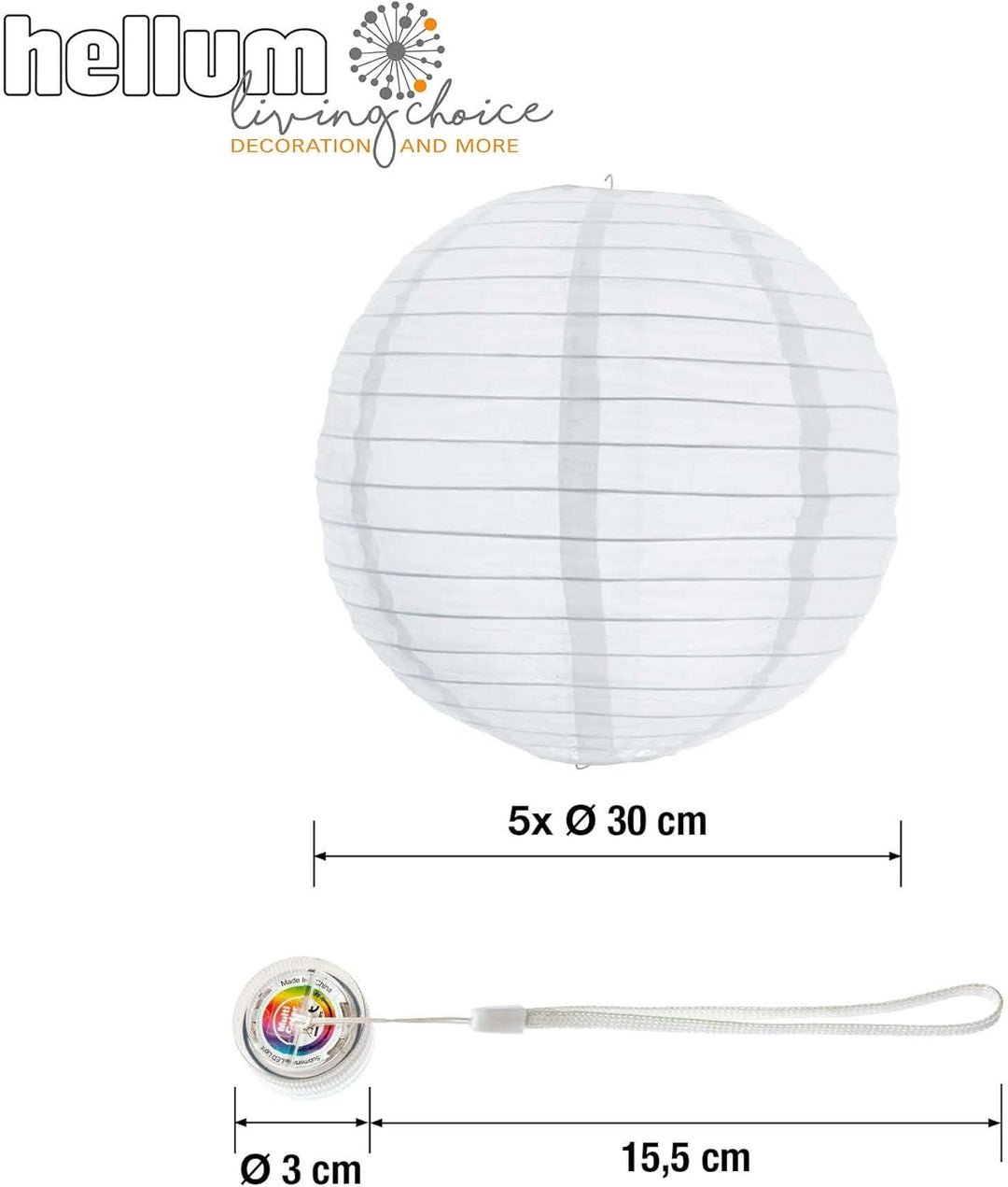 Hellum LED Lampion aussen mit Fernbedienung I Wetterfest Lampion mit wasserdichtem Teelicht I 5x30cm