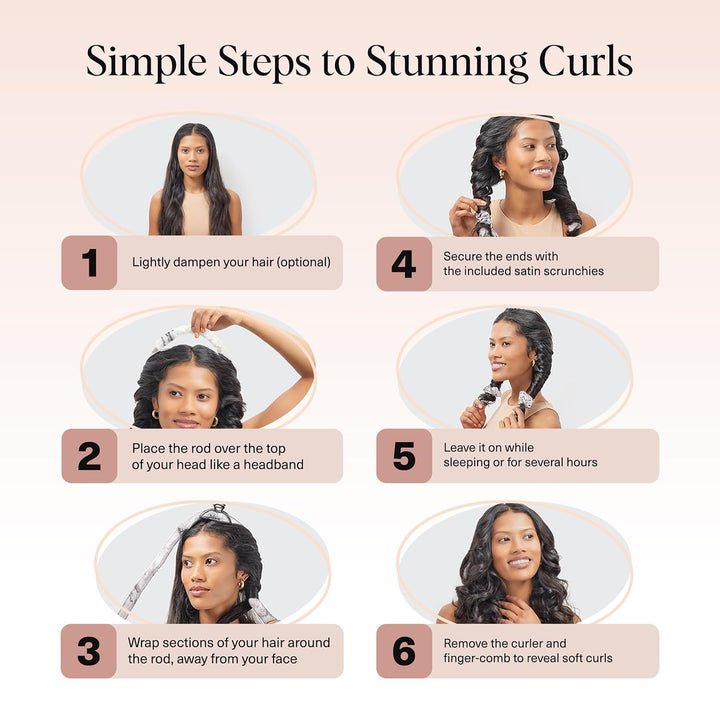 Kitsch Satin Heatless Curling Set - Lockenwickler für Heatless Curls | Heatless Hair Curler & Hot Ro