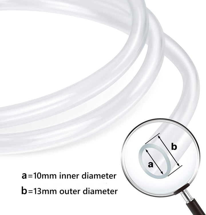 Aquariumschlauch 10mm x 13mm, 10M Länge, Transparent für PVC Wasserschlauch, Benzinschlauch, Luftsch