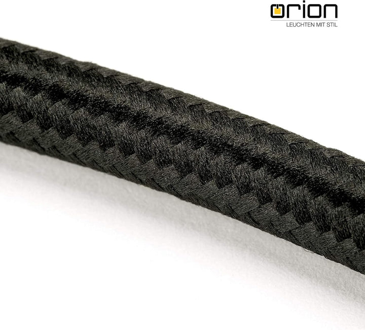 ORION LIGHTSTYLE Textilkabel für Lampen, 50 m Schwarz, 3-adrig, (3x 0,75 mm²) - Kunststoff Stromkabe