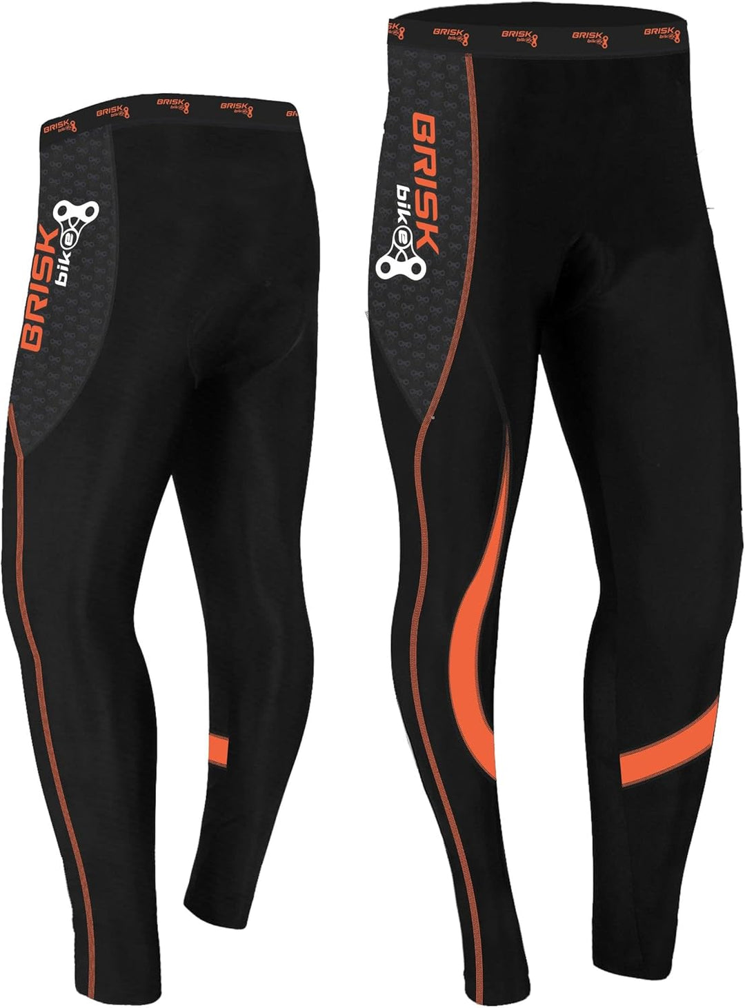 Brisk Bike Fahrradhose lang Herren Fahrradhose gepolstert Fahrradhose Herren lang M Tall Orange/Blac