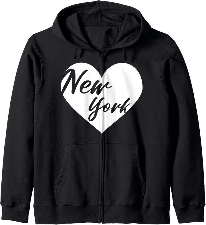 Trendy New York Simple Heart Cutout Kapuzenjacke