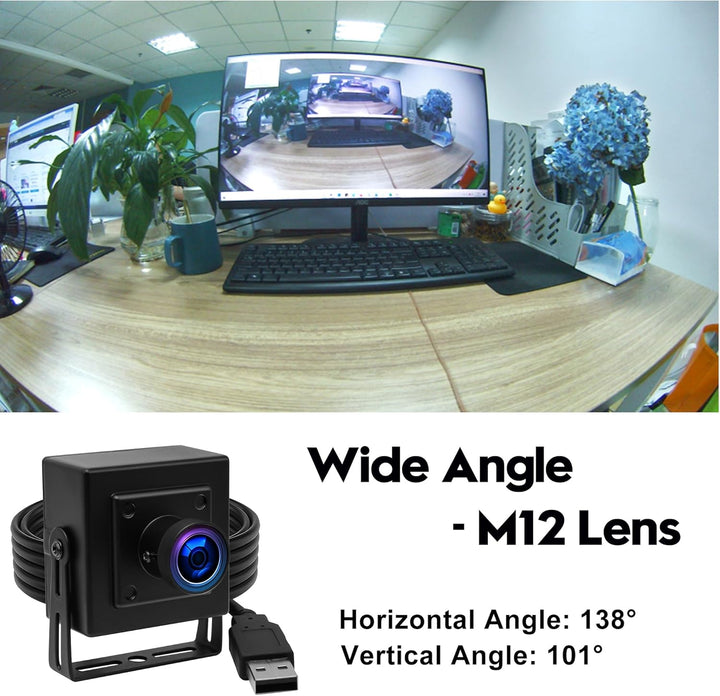 Svpro 5MP 30FPS USB Kamera IMX335 Sensor Fisheye Webcam - für 3D Drucker, Lasergravierer, Machine Vi