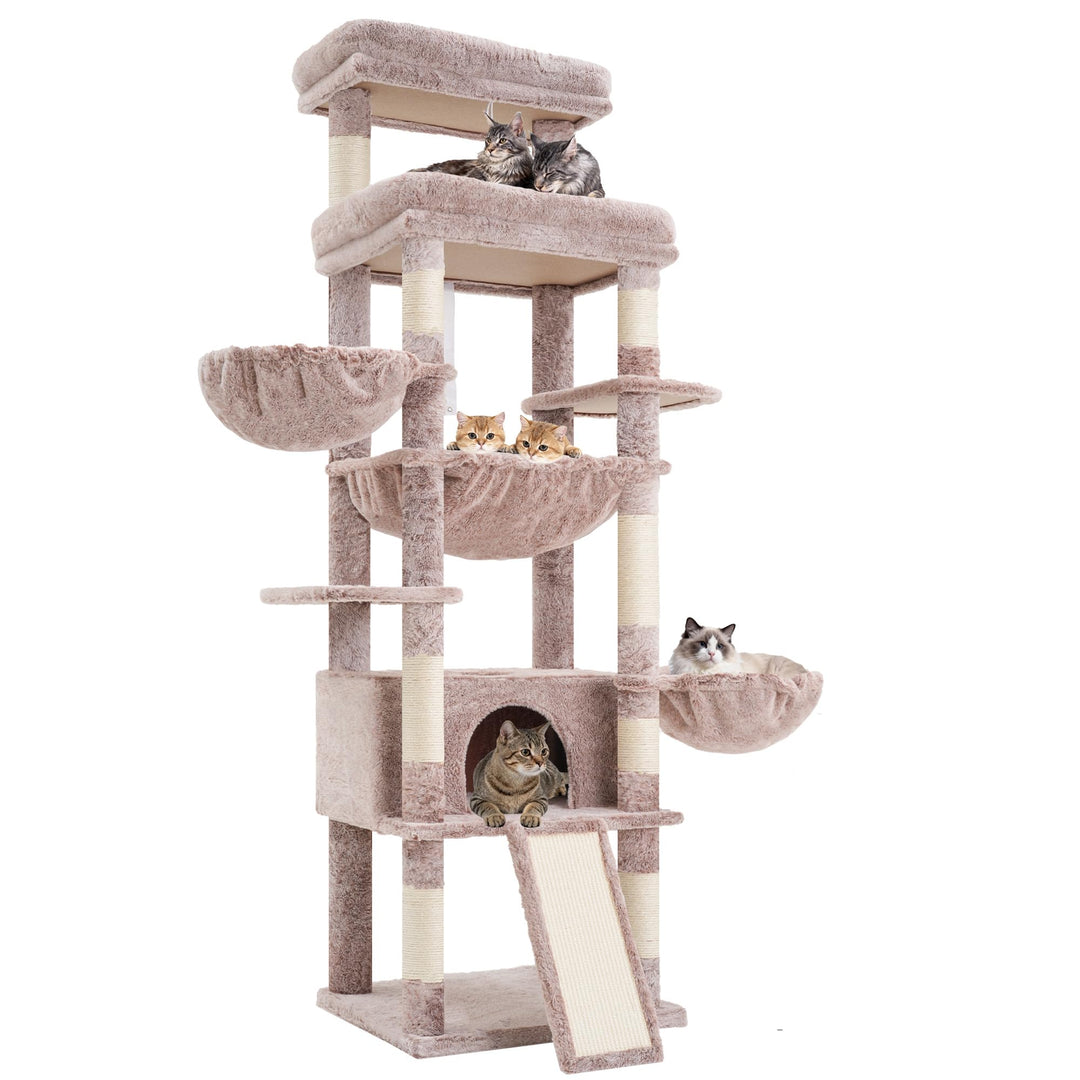 Hey-brother Kratzbaum, 182 cm hoch Katzenbaum für Grosskatze, mehrstöckiger Katzenkratzbaum mit 2 Gr