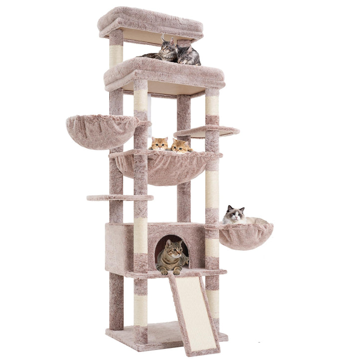 Hey-brother Kratzbaum, 182 cm hoch Katzenbaum für Grosskatze, mehrstöckiger Katzenkratzbaum mit 2 Gr