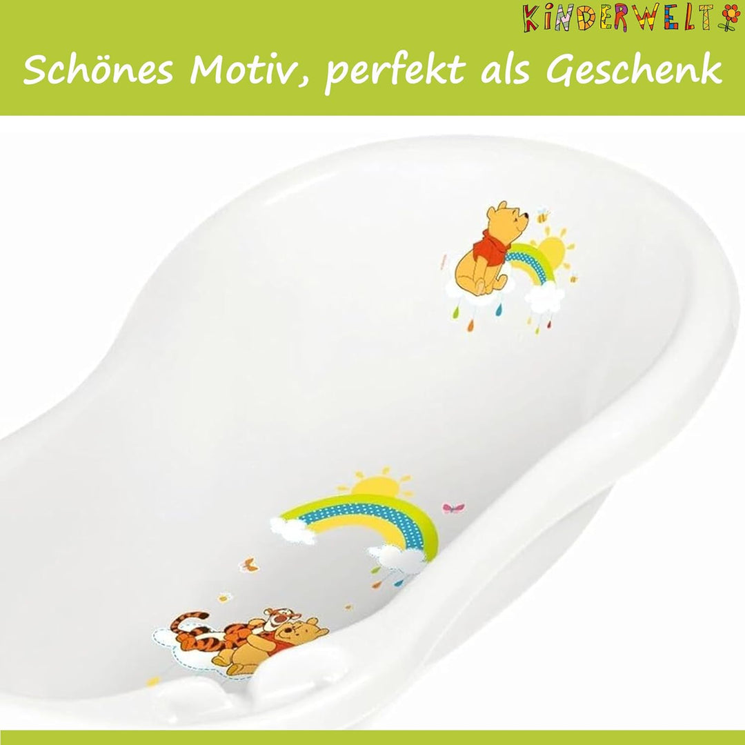 KiNDERWELT Babywanne 84 cm - Baby Badewanne mit Disney Winnie Pooh - BPA-Frei - Wanne zum Baden für