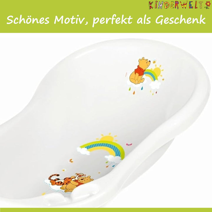 KiNDERWELT Babywanne 84 cm - Baby Badewanne mit Disney Winnie Pooh - BPA-Frei - Wanne zum Baden für
