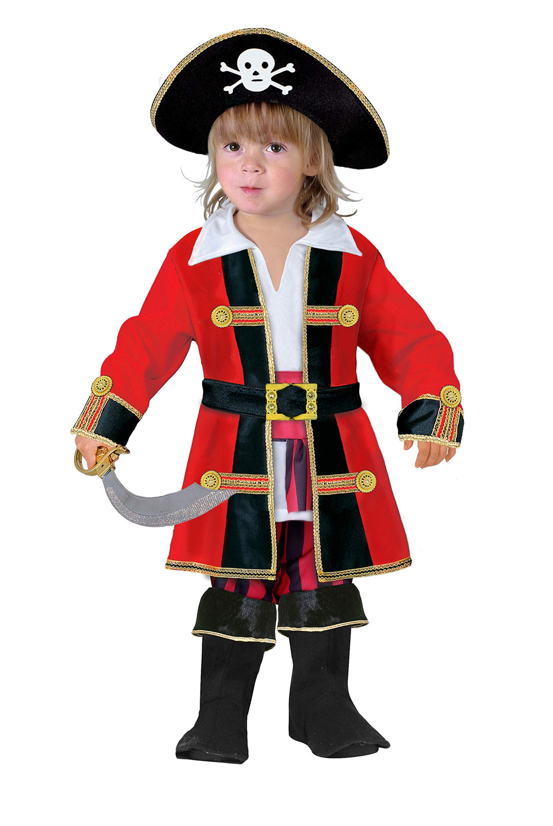 Ciao Jungen Capitano dei Pirati Costume Bambino (Taglia 4-6 anni) Kostüme, rot/schwarz, Jahre