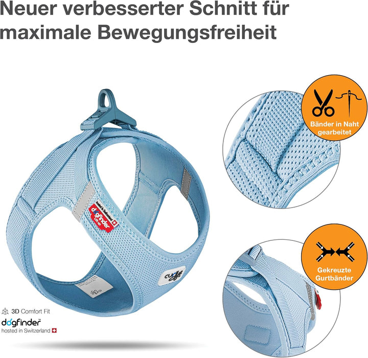 Vest Harness curli Clasp Air-Mesh Skyblue L, Einfarbig