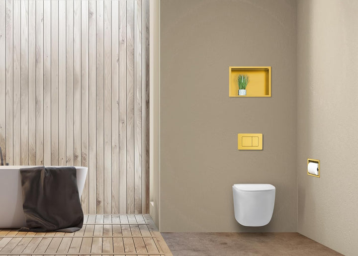 Balneo Toilettenpapierhalter Edelstahl Gold, 17,3x17,3x8,6 cm,Toilettenpapierhalter für Badzimmer, I