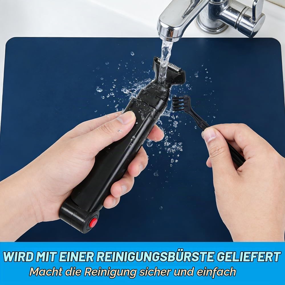 Rückenrasierer Herren, Verstellbare Körperrasierer Herren mit Doppelmesserkopf und Ergonomischer Arm