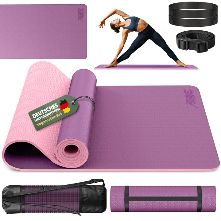 RE:SPORT Yogamatte Phthalatfrei | Gymnastikmatte rutschfest | Fitnessmatte schadstofffrei | Training
