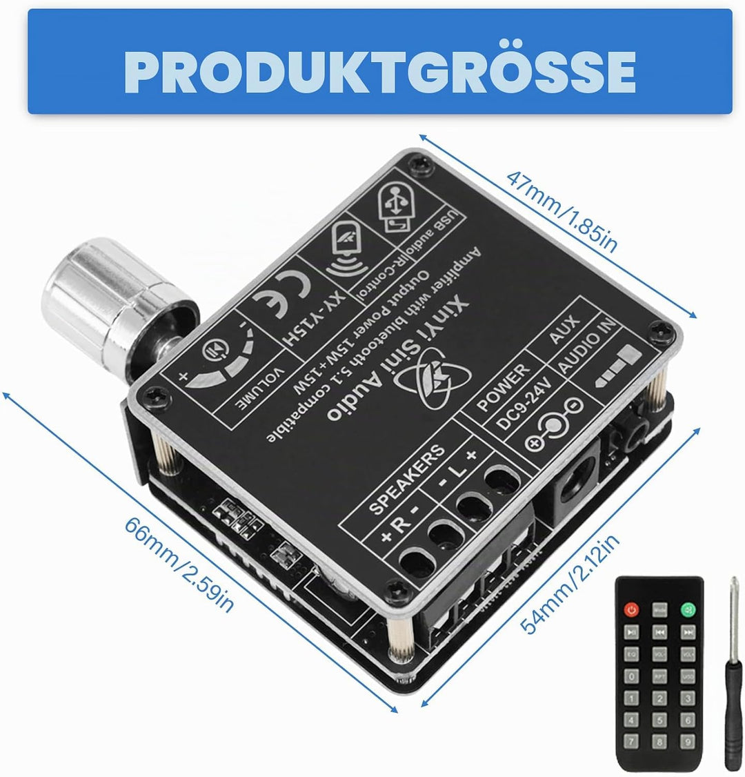 Aicharynic Bluetooth Verstärker Board: HiFi Stereo, 2-Kanal 2X50W Audio Verstärker, Mini Digital End