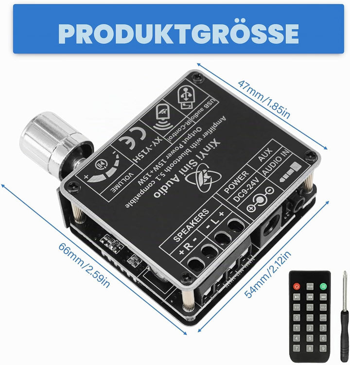 Aicharynic Bluetooth Verstärker Board: HiFi Stereo, 2-Kanal 2X50W Audio Verstärker, Mini Digital End