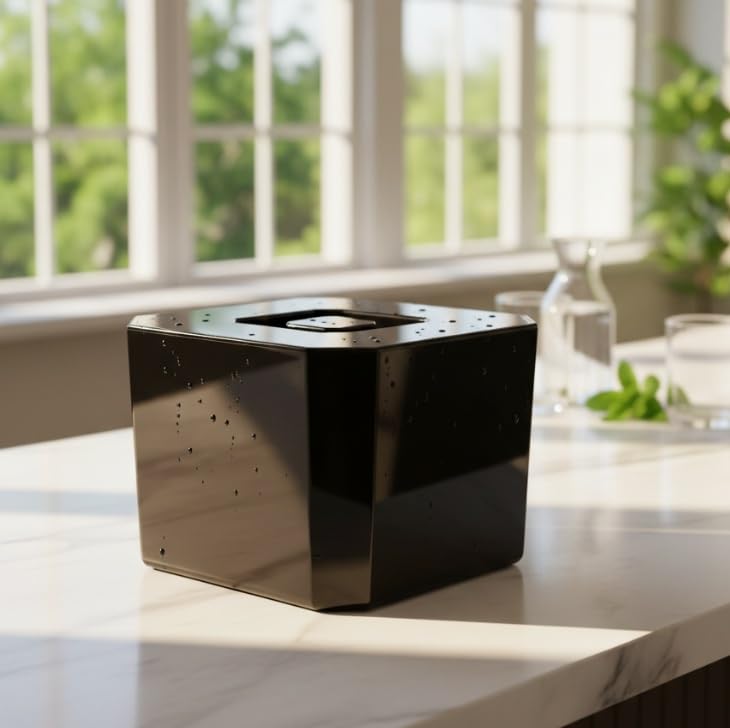 Eisbox Eiswürfelbehälter 4 Liter schwarz eckig Eisbehälter Icebox NEU
