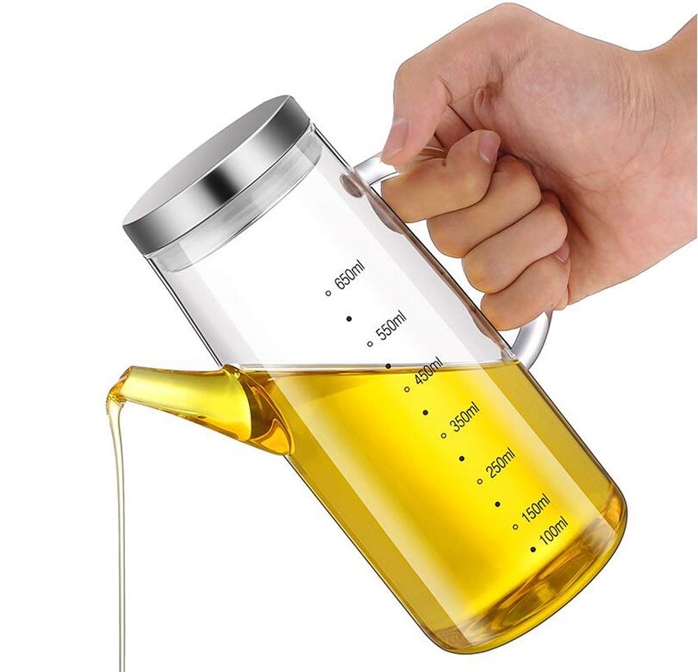 XiaoShenLu Olivenöl Spender Flasche, Speiseöl Essig für Küche, Grill, Pasta, Salate und Backen, 650m