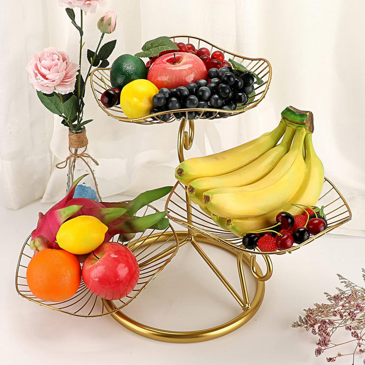 3 Etage Obstschale aus Eisen,Obstkorb,Sevietkorb,Obst aufbewahrung,für Gemüse Brot und Obst in der K