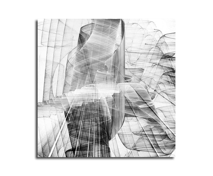 Paul Sinus Art Blasse Sehnsucht - Abstrakt378_60x60cm Bild auf Leinwand Abstraktes Motiv quadratisch