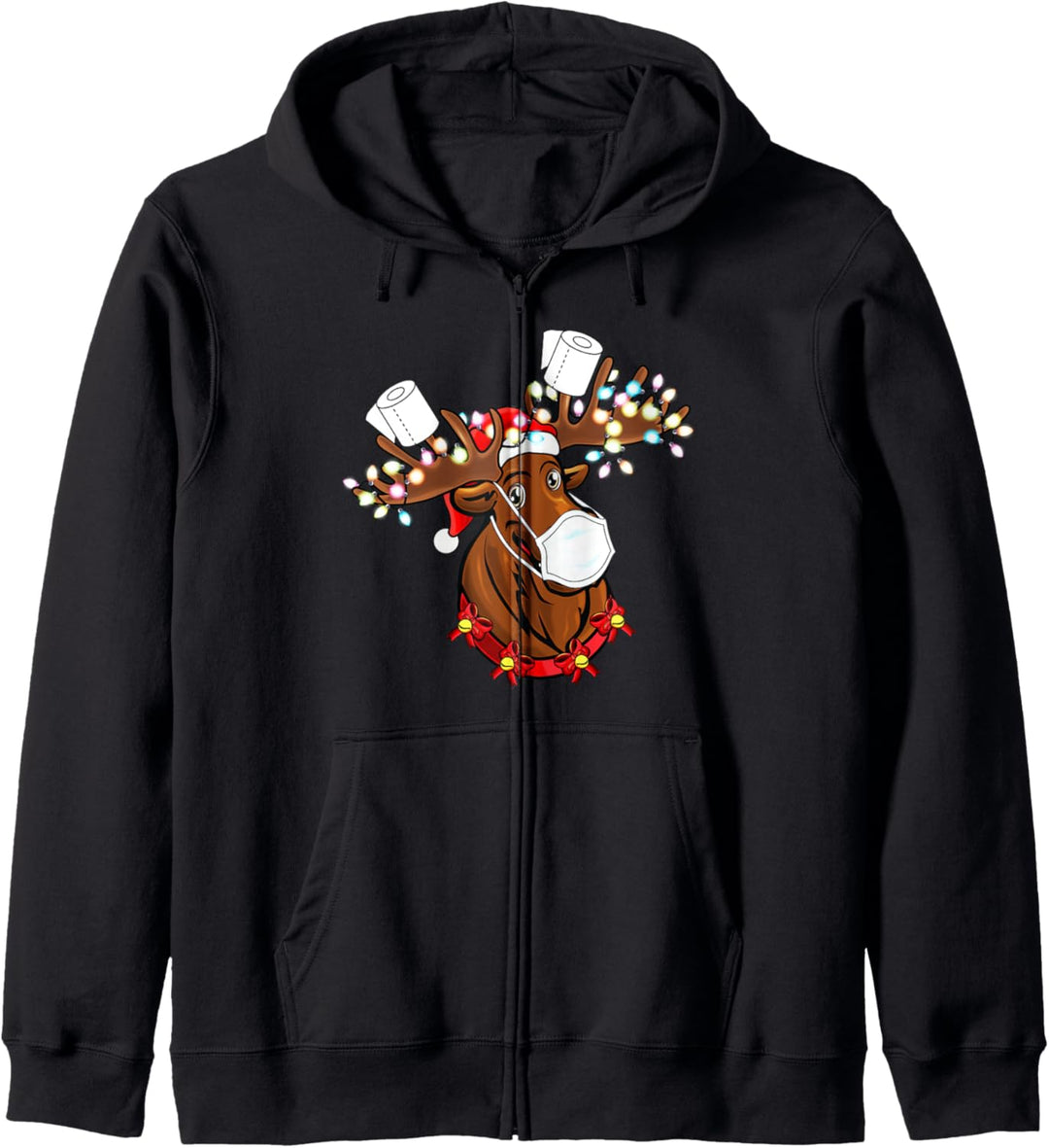 Funny 2020 Christmas Quarantine Shirt Reindeer Face Mask Kapuzenjacke