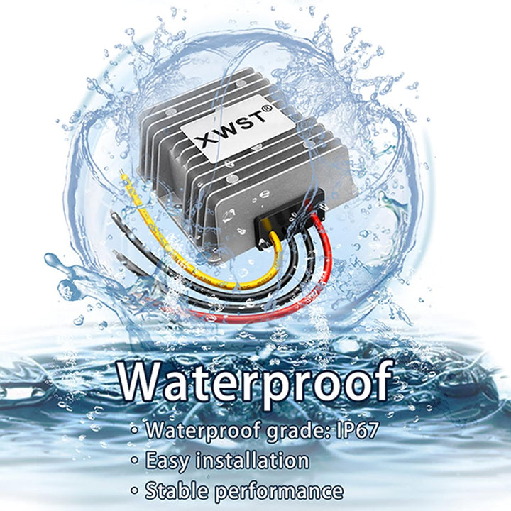 XWST Gleichstromwandler, 24 V auf 12 V, Spannungsregler, 10 A, 120 W, Schritt nach unten, wasserdich