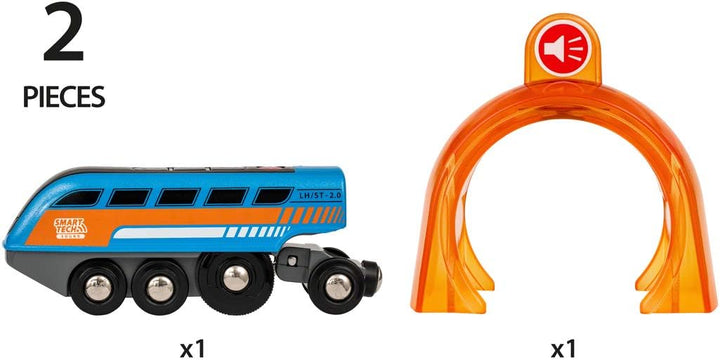 BRIO World 33971 Smart Tech Sound Lok mit Aufnahmefunktion Elektrischer Zug &amp; World 33683 - Hängebrü