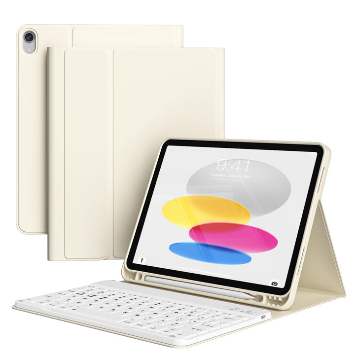 Hülle mit Tastatur für iPad A16 2025 / iPad 11./10. Generation 2022 10,9 Zoll, Magnetisch Bluetooth-