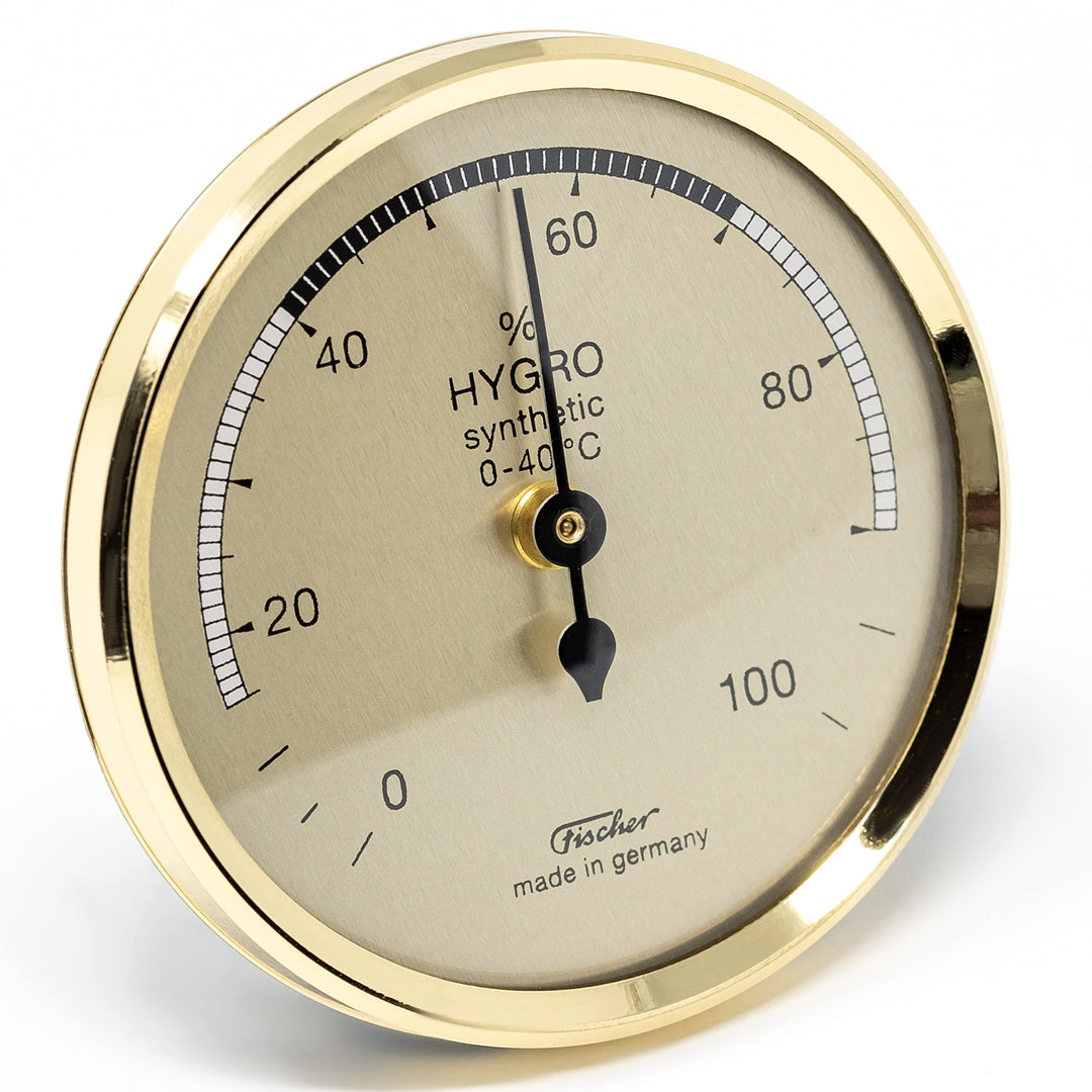 Fischer 150MS - Synthetic-Hygrometer - 68mm Luftfeuchtigkeitsmesser mit messing-farbenem Kunststoffg