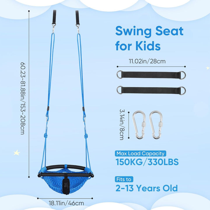 Babyschaukel,Kinderschaukel mit Verstellbaren Seilen,Kinder Schaukel Outdoor, Handgestrickter Bequem