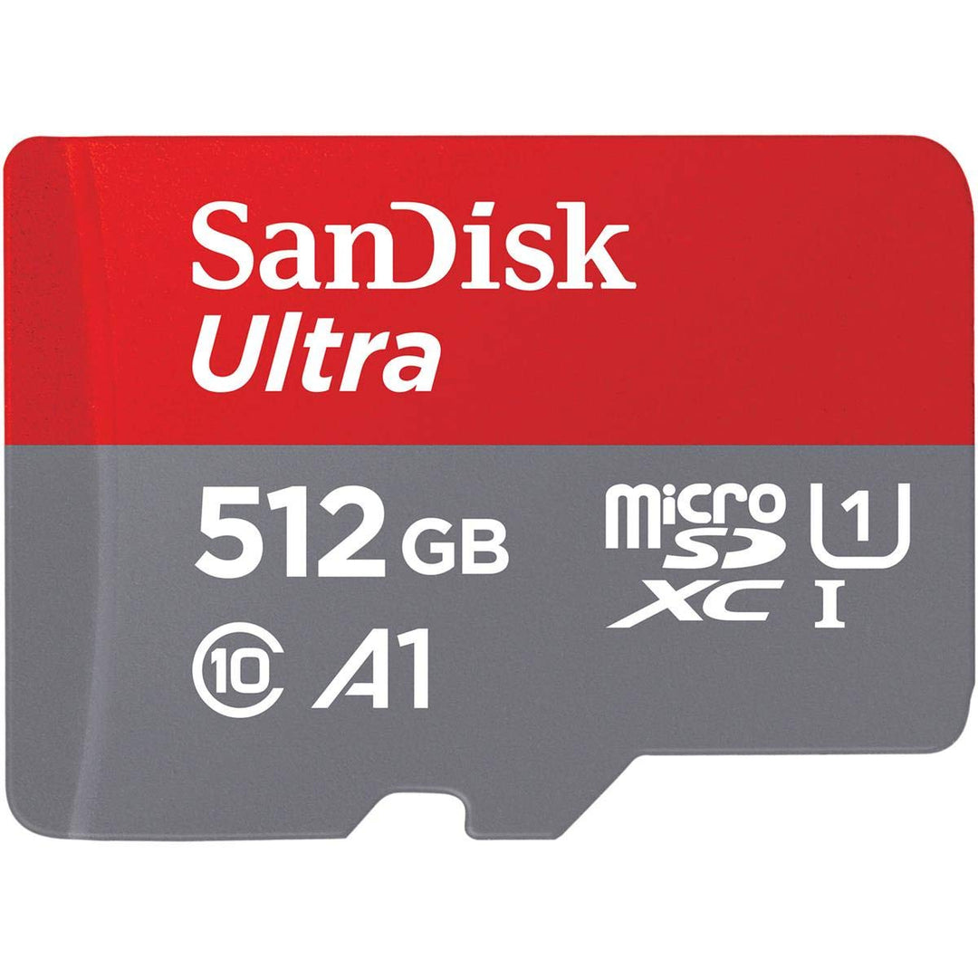 SanDisk Ultra 512 GB microSDXC Memory Card + SD Adapter with A1 App Performance Up to 100 MB/s, Clas