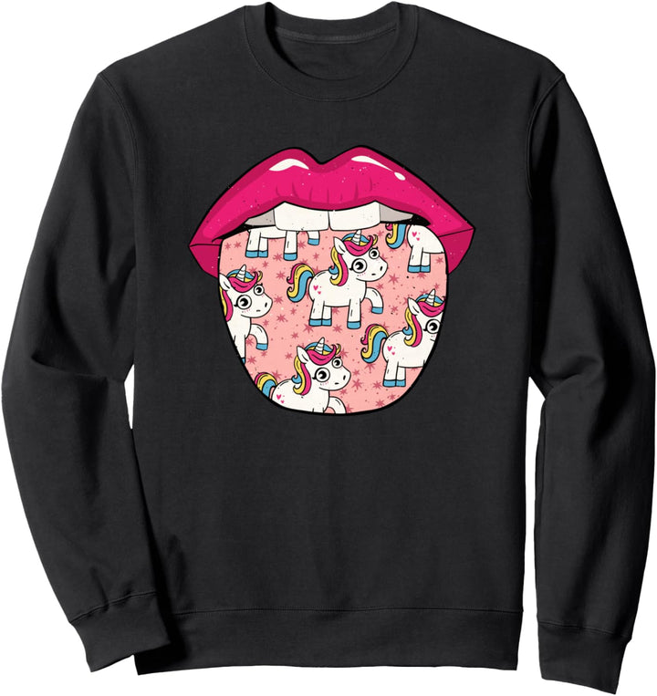 Unicorn Lippen Fantasy Fabelwesen Pferd Regenbogen - Einhorn Sweatshirt