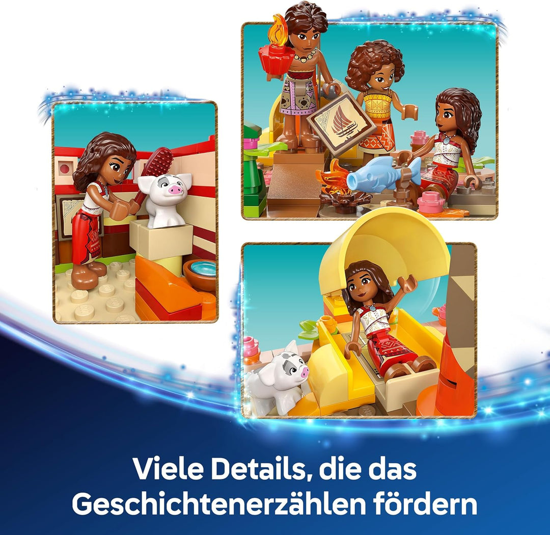 LEGO ǀ Disney Vaiana 2: Vaianas Abenteuerfloss - Spielzeug Boot mit Textilsegel, abnehmbarem Deck, L