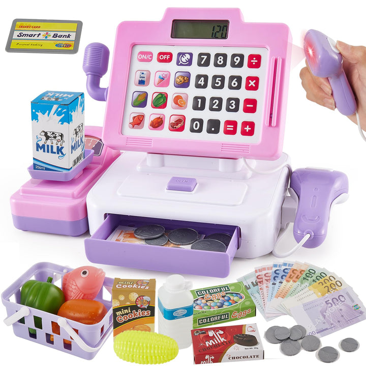 Kinder Kasse Spielzeug mit Scanner und Sound Moderne Supermarktkasse Kinder Rollenspiele Supermarkt