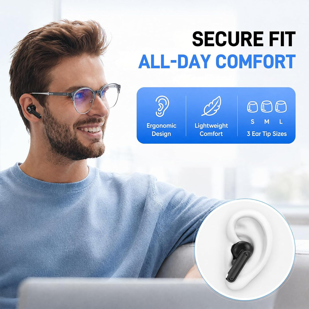 IKT Bluetooth Kopfhörer Kabellos mit ANC &amp; 4 ENC Mics Noise Cancelling 40dB | Bluetooth Kopfhörer Sp