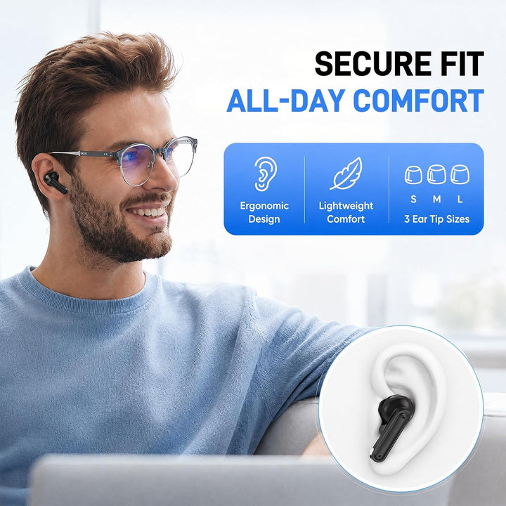 IKT Bluetooth Kopfhörer Kabellos mit ANC &amp; 4 ENC Mics Noise Cancelling 40dB | Bluetooth Kopfhörer Sp
