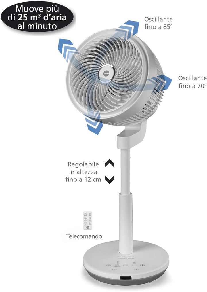 Macom Enjoy & Relax 992 Tornado Tower, Standventilator, Weiss