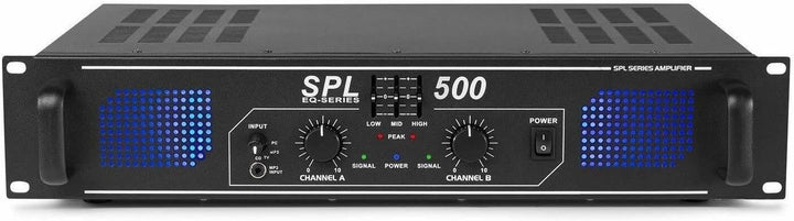 Skytec SPL 500 - Audioverstärker (2.0 Kanäle, 0,5%, 95 dB, 250 W, 82 dB, 775 mV)