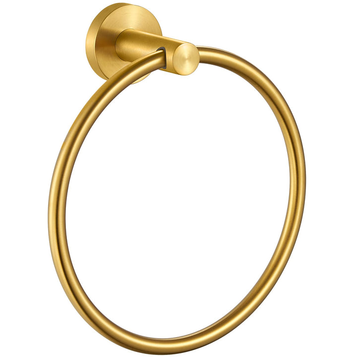 APLusee Handtuchring, gebürstetes Gold, SUS 304 Edelstahl, rund, Handtuchhalter für moderne Badezimm