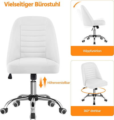 Yaheetech Bürostuhl Schreibtischstuhl Ergonomisch Gepolstert Kunstleder Drehstuhl mit Rollen Arbeits