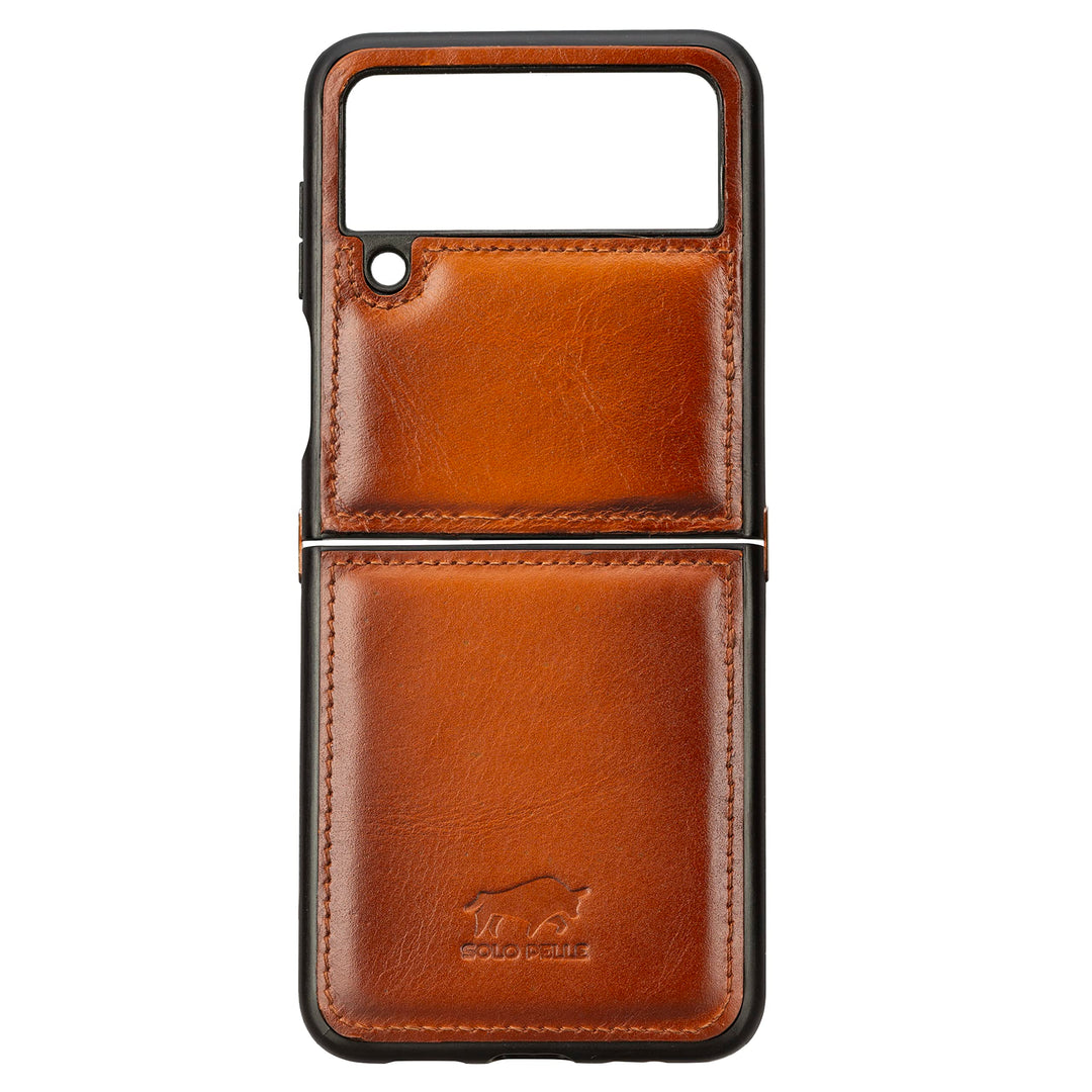Solo Pelle Lederhülle für das Samsung Galaxy Z Flip4 Flip 4 Hülle aus echtem Leder, Model: Stanford