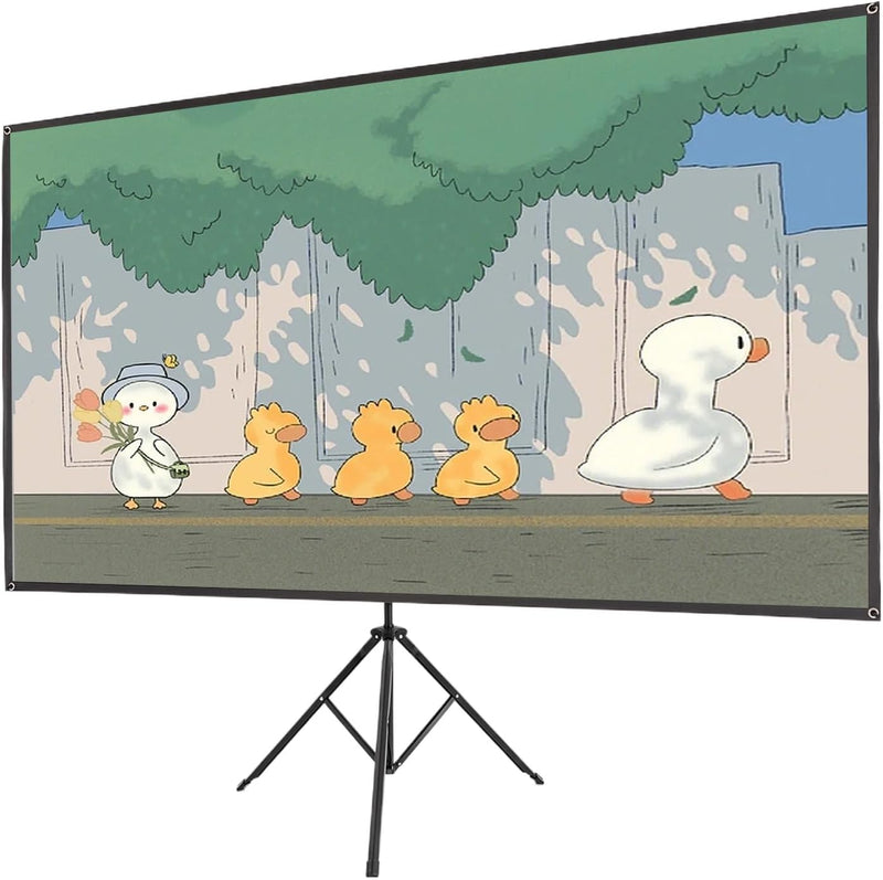 SABUIDDS Beamer Leinwand mit Stativ, 80 Zoll, Tragbar Projektor Leinwand, 16:9, 4K HD Projektion Lei