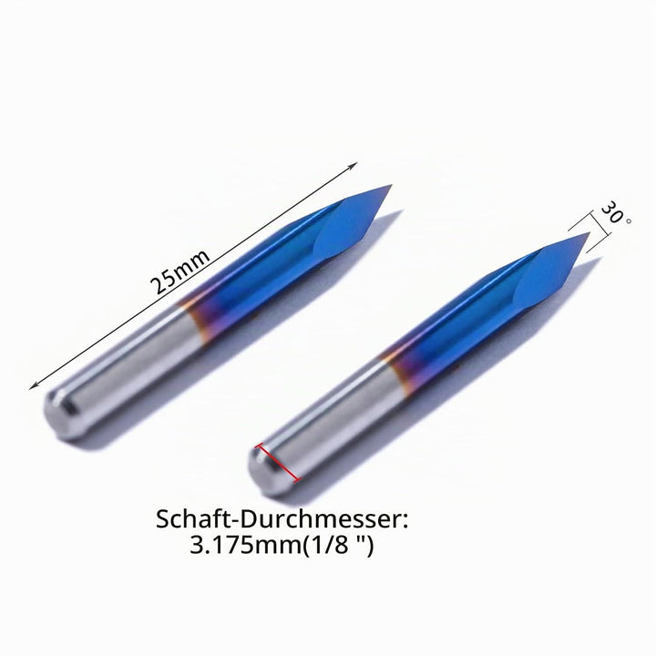 10-Stück 30 Grad 0.1mm V Fräser Spitze Gravierstichel in Pyramidenform Triangular Pyramid V-bit Nano