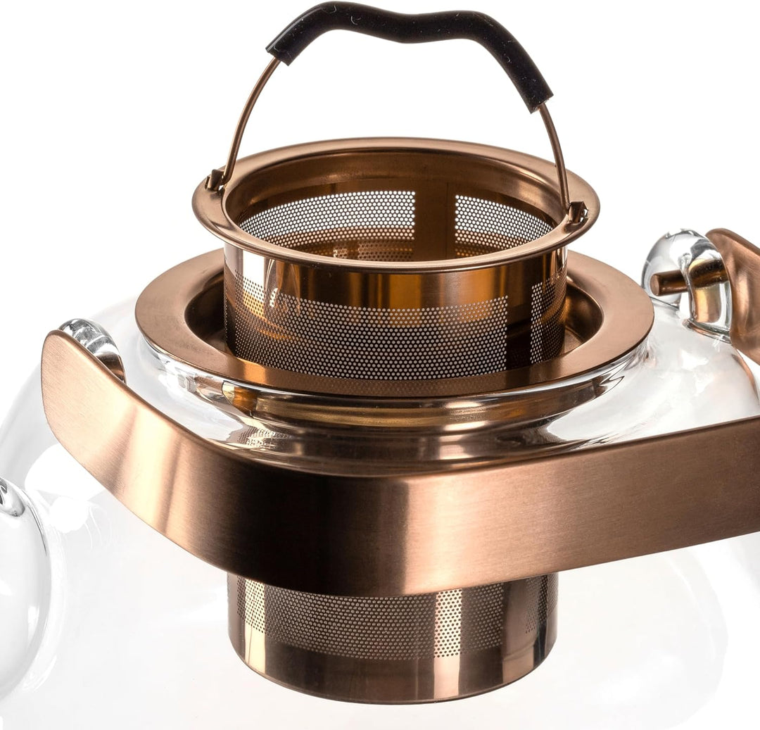 LEONARDO HOME Tè per Te Teekanne mit herausnehmbarem Siebeinsatz - Teekessel aus Glas mit Deckel und