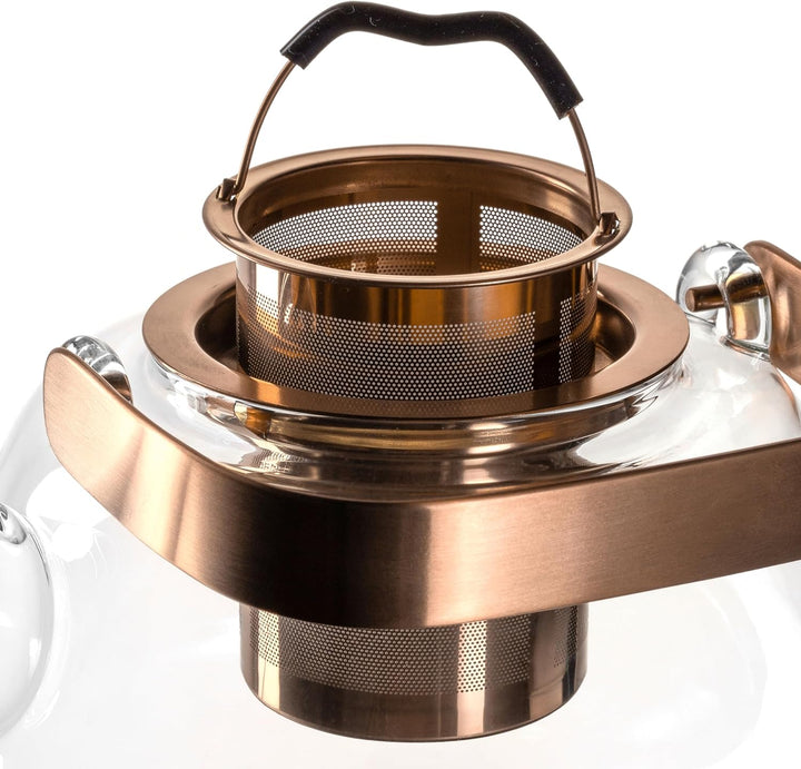 LEONARDO HOME Tè per Te Teekanne mit herausnehmbarem Siebeinsatz - Teekessel aus Glas mit Deckel und