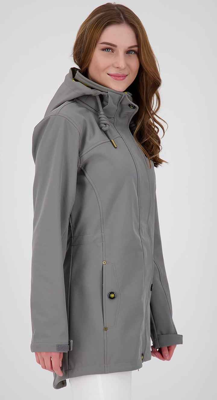 Ankerglut Damen Softshellmantel Kurzmantel mit Kapuze Gefüttert Übergangsjacke #Ankerglutbrise Softs