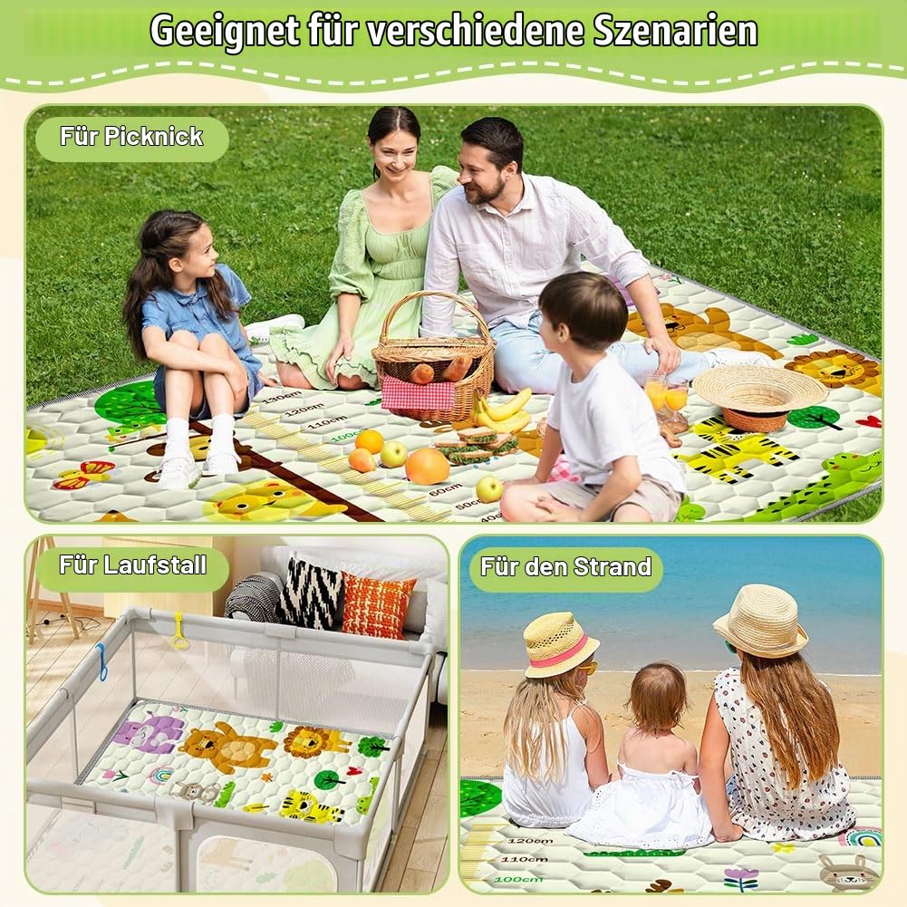 Baby Spielmatte, 150*180cm Baby Krabbelmatte, Baby Faltbare Spielmatte, Krabbeldecke für Baby, Klein