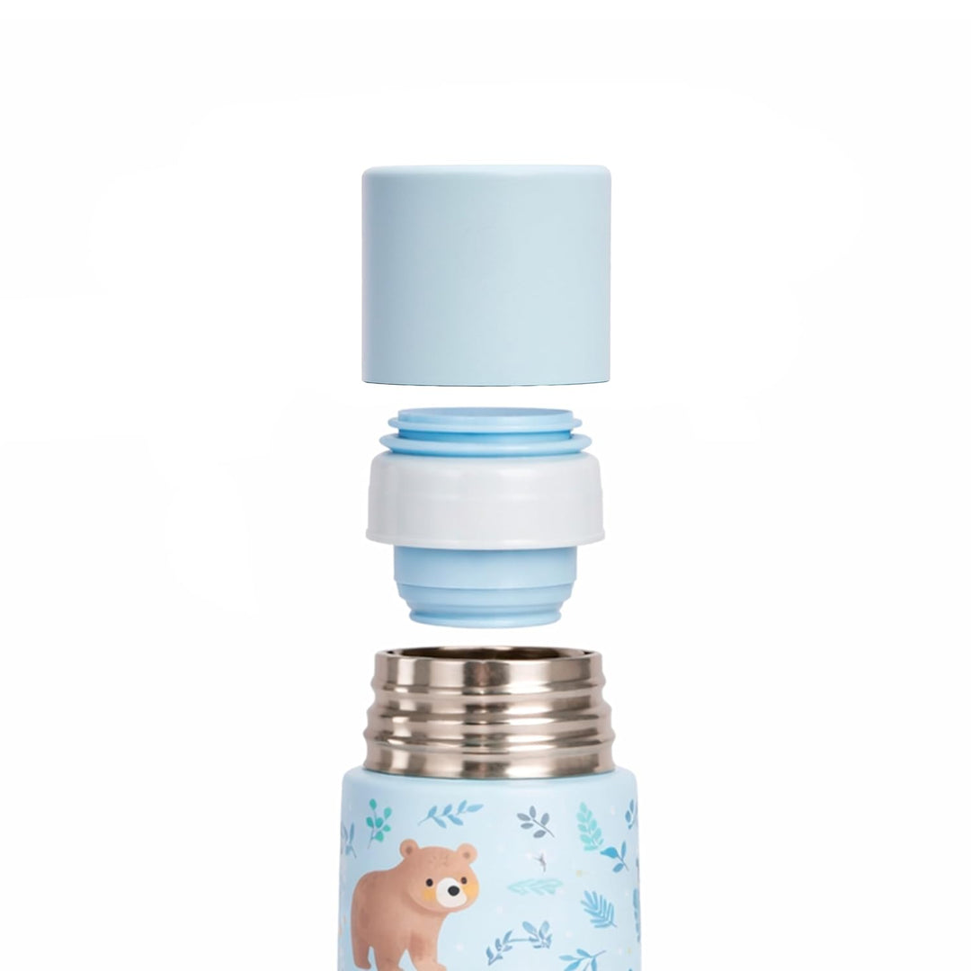 Miniland Thermy Trinkbehälter für Kinder 500 ml aus Edelstahl, Isolierend, Auslaufsicherer Druckvers