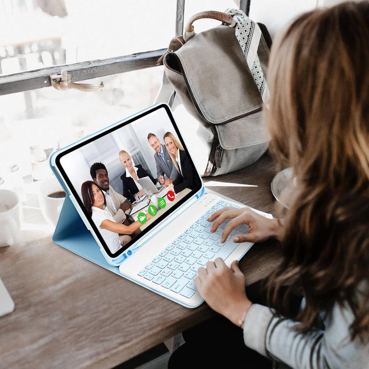 Tastatur hülle für iPad 10. Generation 2022 (10,9 Zoll), Deutschland QWERTZ Layout Drahtlose Abnehmb