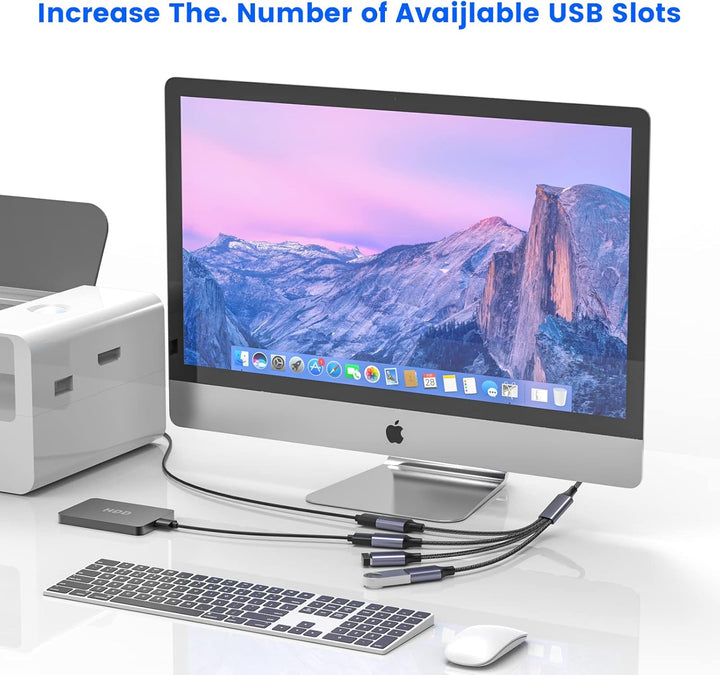 MOGOOD USB Splitter 4 in1 USB Kabel USB Hub USB zu USB Adapter USB Splitter mit Mehreren Steckdosen