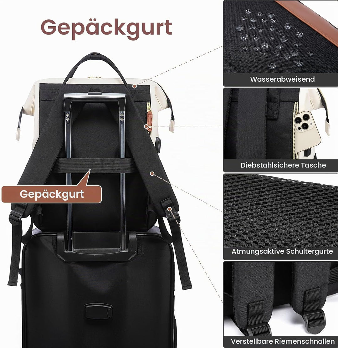 LOVEVOOK Rucksack Damen Laptop Rucksack mit Laptopfach 18 Zoll Schulrucksack Mädchen Teenager Schult