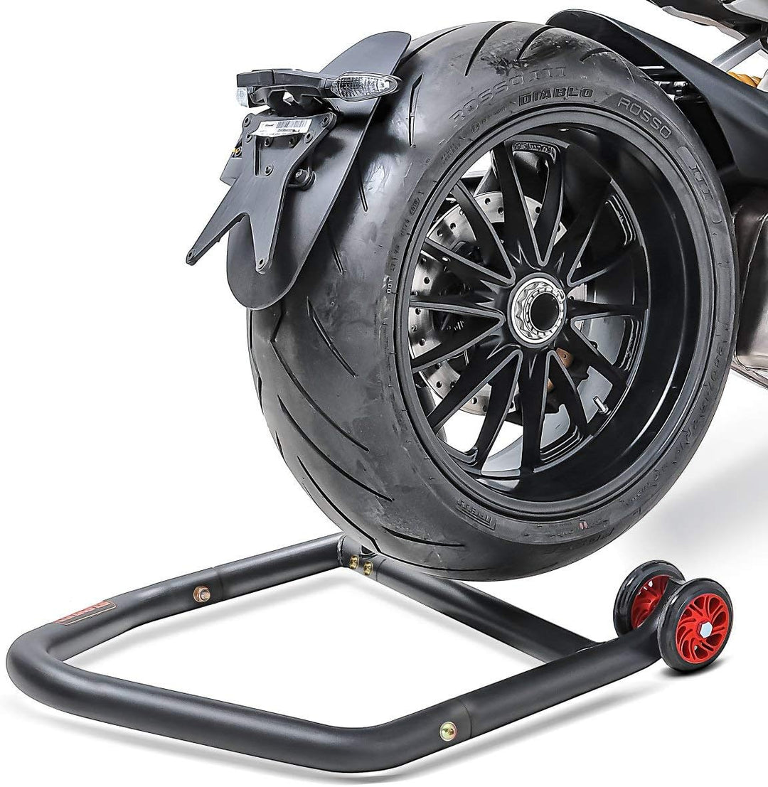 ConStands - Motorrad Montageständer für Ducati Multistrada 1200 10-17 Schwarz Hinterrad Einarmstände